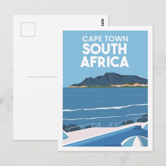 Carte Postale Cape Town Afrique du Sud Illustration des lieux de (Devant / Derrière)