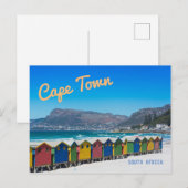 Carte Postale Cape Town - Cabines de plage lumineuses à Muizenbe (Devant / Derrière)