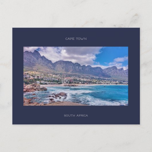 Carte Postale Cape Town Table Mountain Beach Vue sur l'océan (Devant)