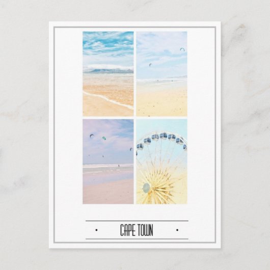 Carte Postale Cape Town Table Mountain Collage Pastel (Devant)