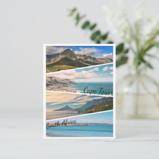 Carte Postale Cape Town Table Mountain Océan Collage (Debout devant)
