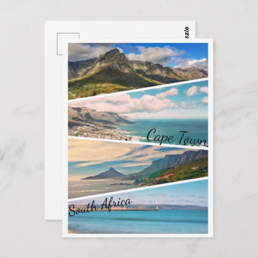 Carte Postale Cape Town Table Mountain Océan Collage (Devant / Derrière)