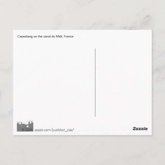 Carte Postale Capestang, canal du Midi (Dos)