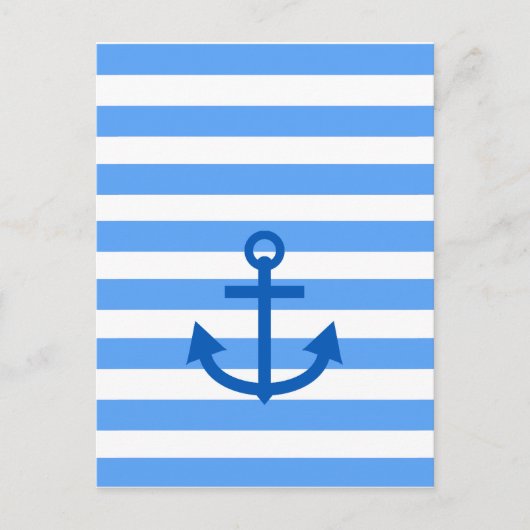 Carte Postale Capitaine, Ancre et bleu blanc (Devant)