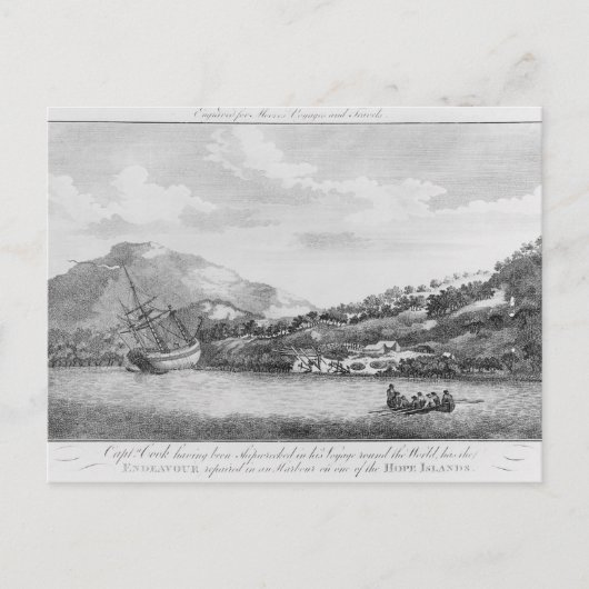 Carte Postale Capitaine Cook ayant été naufragé (Devant)