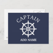 Carte Postale Capitaine de bateau (Personnaliser le nom du capit (Devant / Derrière)