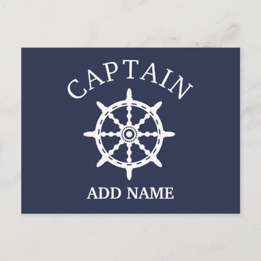 Carte Postale Capitaine de bateau (Personnaliser le nom du capit (Devant)
