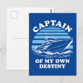 Carte Postale Capitaine De Ma Propre Destinée | Devis de navigat (Devant / Derrière)