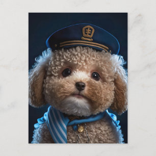 Carte Postale Capitaine du pilote de caniche