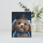 Carte Postale Capitaine du pilote de caniche (Debout devant)