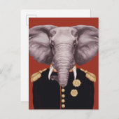 Carte Postale Capitaine Éléphant (Devant / Derrière)
