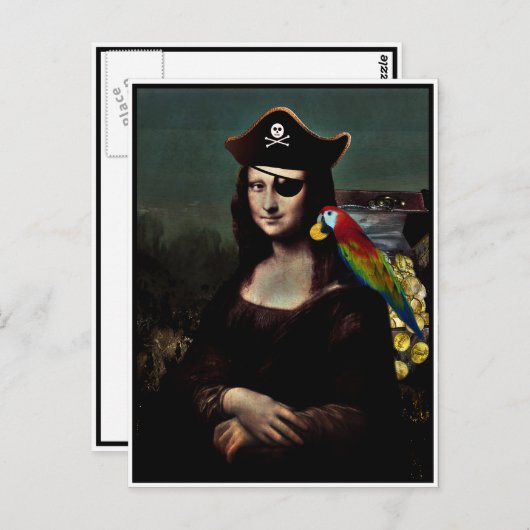 Carte Postale Capitaine Mona Lisa Pirate (Devant / Derrière)