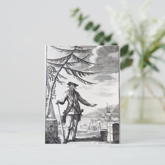 Carte Postale Capitaine Teach, communément appelé Barbe noire (Debout devant)