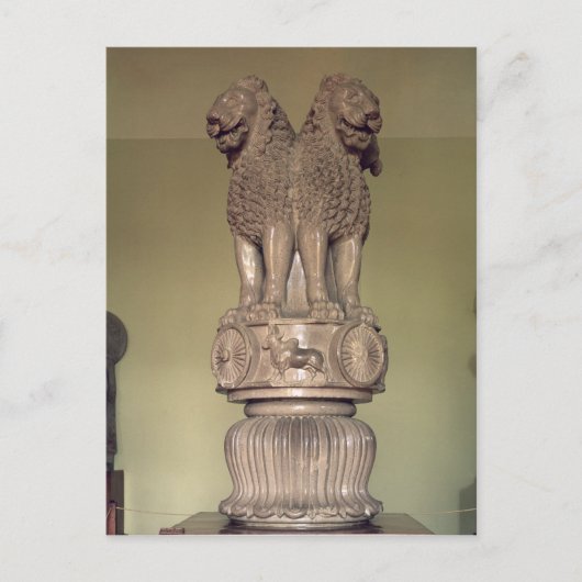 Carte Postale Capitale des lions du pilier de l'empereur Ashoka (Devant)