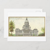 Carte Postale Capitol Building à Springfield, Illinois (Devant / Derrière)