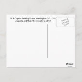 Carte Postale Capitol Building Dome Washington D.C. (Dos)