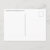 Carte Postale Capitol Building, Washington, DC (Dos)