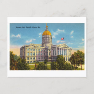Carte Postale Capitol de l'État de style vintage à Atlanta, Géor
