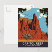 Carte Postale Capitol Reef, cheminée de roche, Voyage (Devant / Derrière)