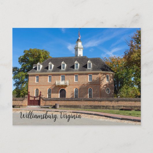 Carte Postale Capitole de Colonial Williamsburg (Devant)