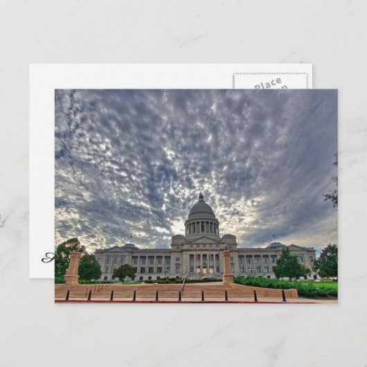 Carte Postale Capitole de l'État de l'Arkansas (Devant / Derrière)