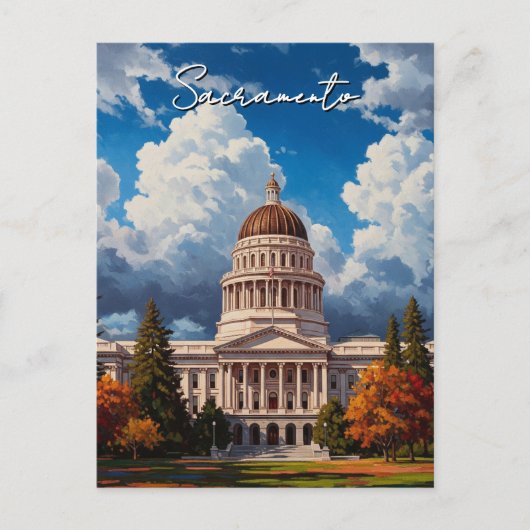 Carte Postale Capitole de l'État de Sacramento en Californie (Devant)