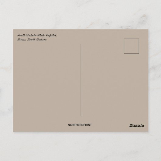 Carte Postale Capitole de l'État du Dakota du Sud Pierre Dakota (Dos)