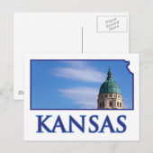 Carte Postale Capitole de l'État du Kansas (Devant / Derrière)