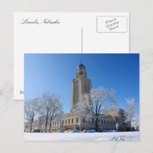 Carte Postale Capitole de l'État du Nebraska (Devant / Derrière)