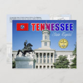 Carte Postale Capitole de l'état du Tennessee à Nashville (Devant / Derrière)