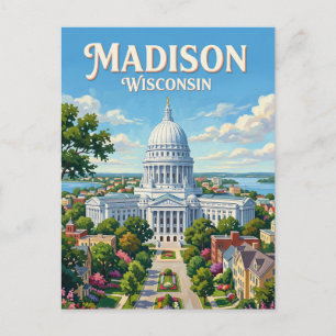 Carte Postale Capitole de l'État du Wisconsin à Madison