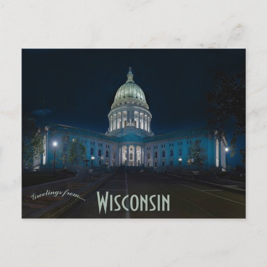 Carte Postale Capitole de l'État du Wisconsin Madison Wisconsin (Devant)