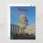 Carte Postale Capitole de l'État - Madison (Devant / Derrière)