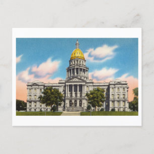 Carte Postale Capitole de l'Etat vintage à Denver, Colorado