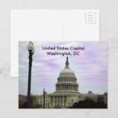 Carte Postale Capitole des États-Unis, Washington, DC (Devant / Derrière)