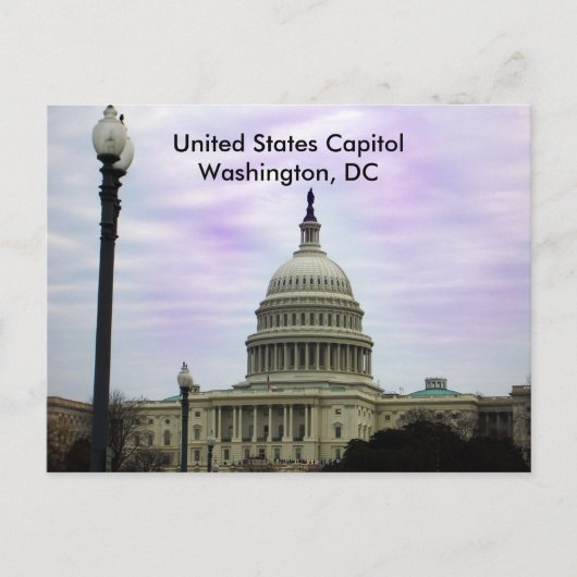 Carte Postale Capitole des États-Unis, Washington, DC (Devant)