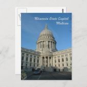 Carte Postale Capitole d'État - Madison (Devant / Derrière)