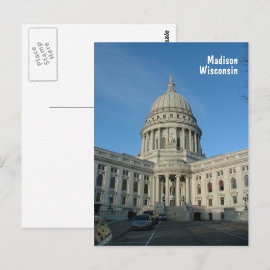 Carte Postale Capitole d'État - Madison (Devant / Derrière)