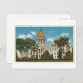 Carte Postale Capitole d'Etat vintage à Augusta, Maine, (Devant / Derrière)