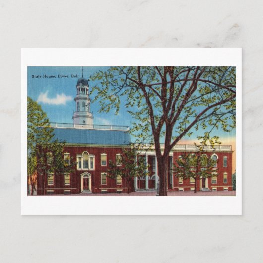 Carte Postale Capitole d'Etat vintage à Douvres, Delaware (Devant)