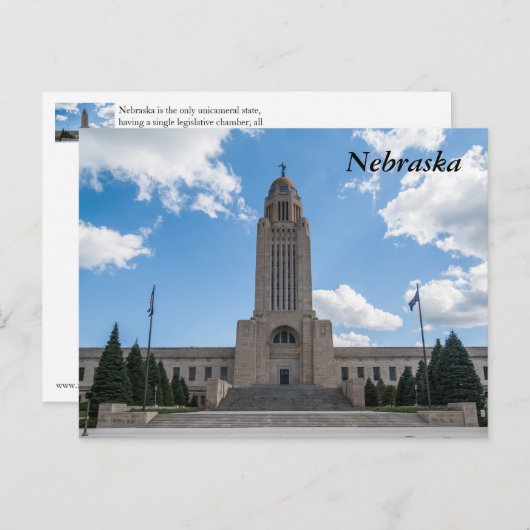 Carte Postale Capitole du Nebraska (Devant / Derrière)