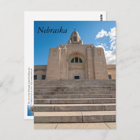 Carte Postale Capitole du Nebraska (Devant / Derrière)