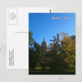 Carte Postale Capitole du Texas avec arbres (Devant / Derrière)