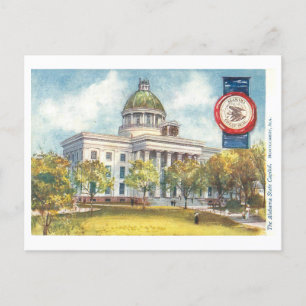 Carte Postale Capitole vintage de l'Alabama avec phoque