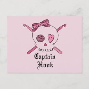 Carte Postale Capot Capot Crâne & Crochet crochets (Pink Back)
