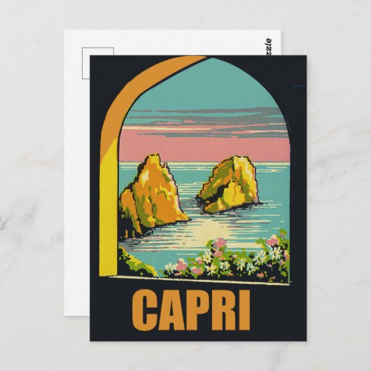 Carte Postale Capri à travers l'arc (Devant / Derrière)