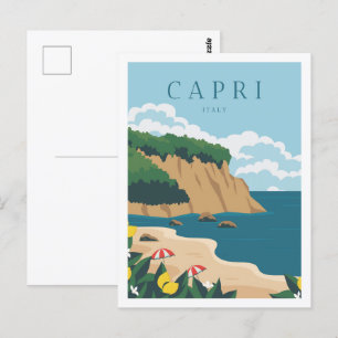 Carte Postale Capri Italie Célèbre Illustration des lieux de voy