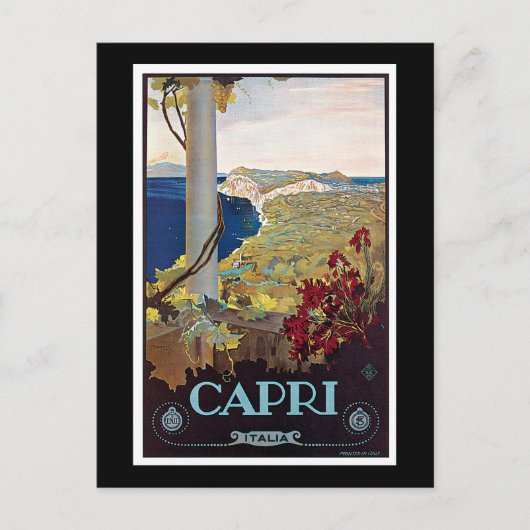 Carte Postale Capri, Italie Poster Vintage voyage (Devant)