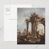 Carte Postale Capriccio avec ruines romaines, Pyramide et (Devant / Derrière)