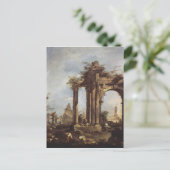 Carte Postale Capriccio avec ruines romaines, Pyramide et (Debout devant)